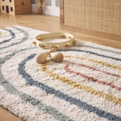 Regenboog kindertapijt voor binnen, crème en veelkleurig