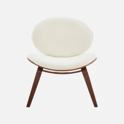 Relaxfauteuil met gebogen hout en gestructureerde badstof afwerking