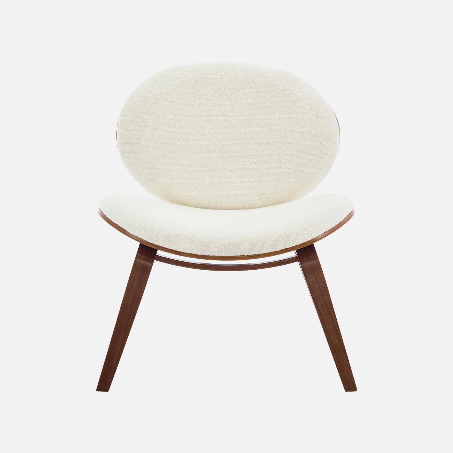 Relaxfauteuil met gebogen hout en gestructureerde badstof afwerking