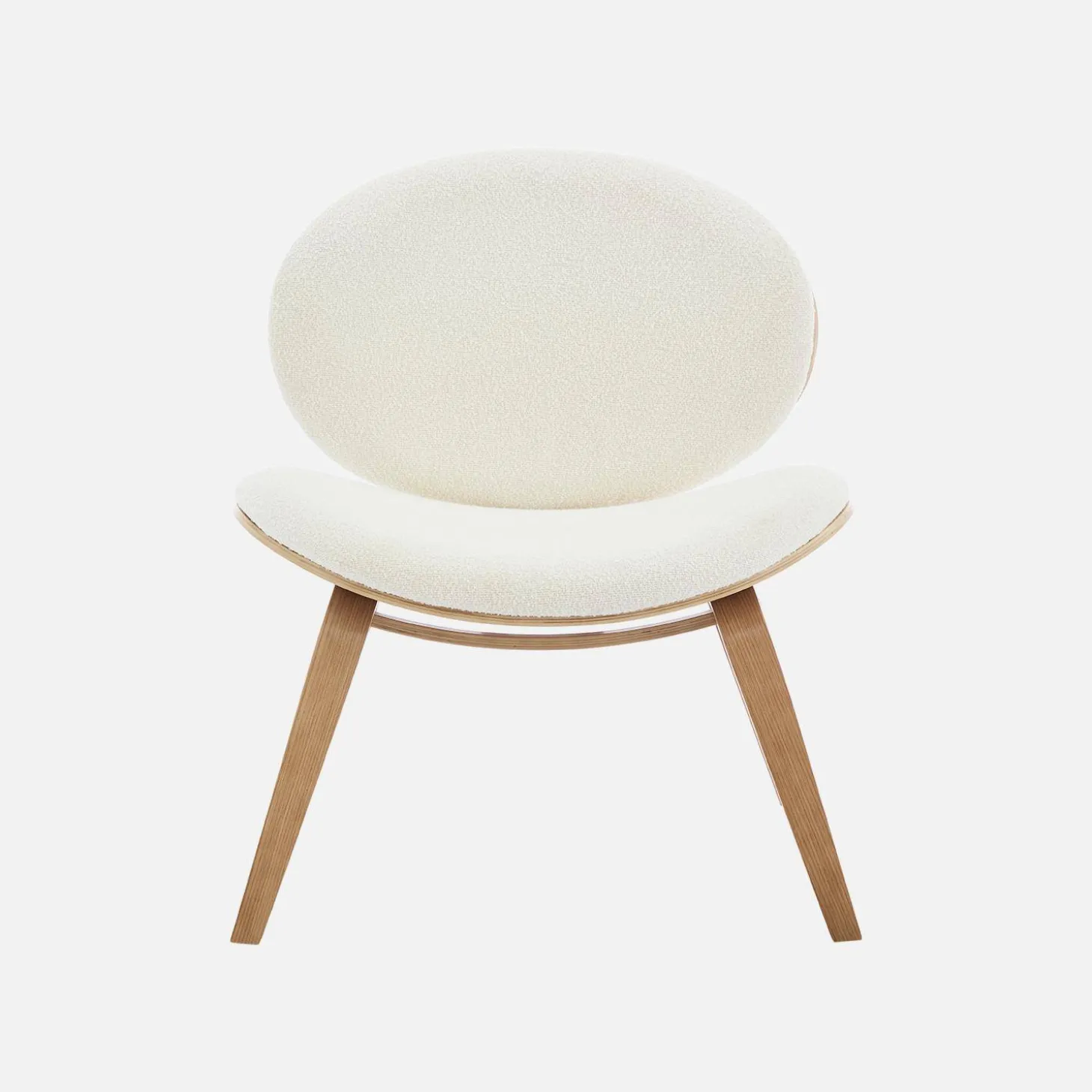 Relaxfauteuil met gebogen hout en gestructureerde badstof afwerking