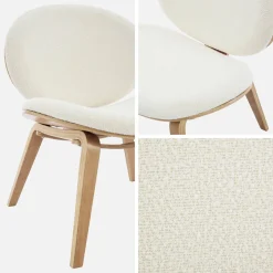 Relaxfauteuil met gebogen hout en gestructureerde badstof afwerking