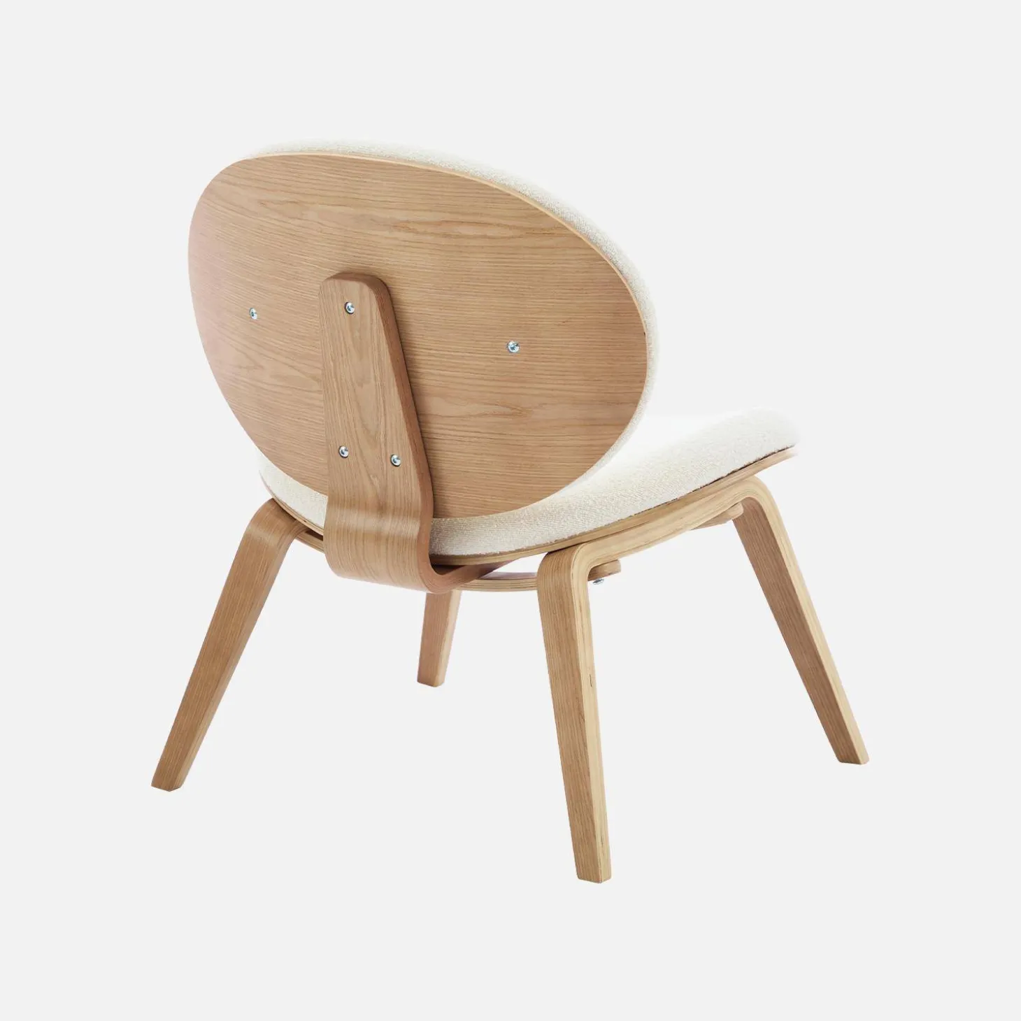 Relaxfauteuil met gebogen hout en gestructureerde badstof afwerking