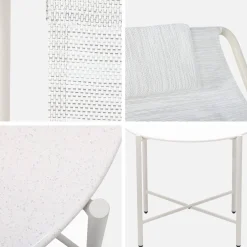 Relaxfauteuils (set van 2) met ronde stalen tafel