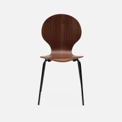 Retro stapelstoel, hout en multiplex (set van 4)