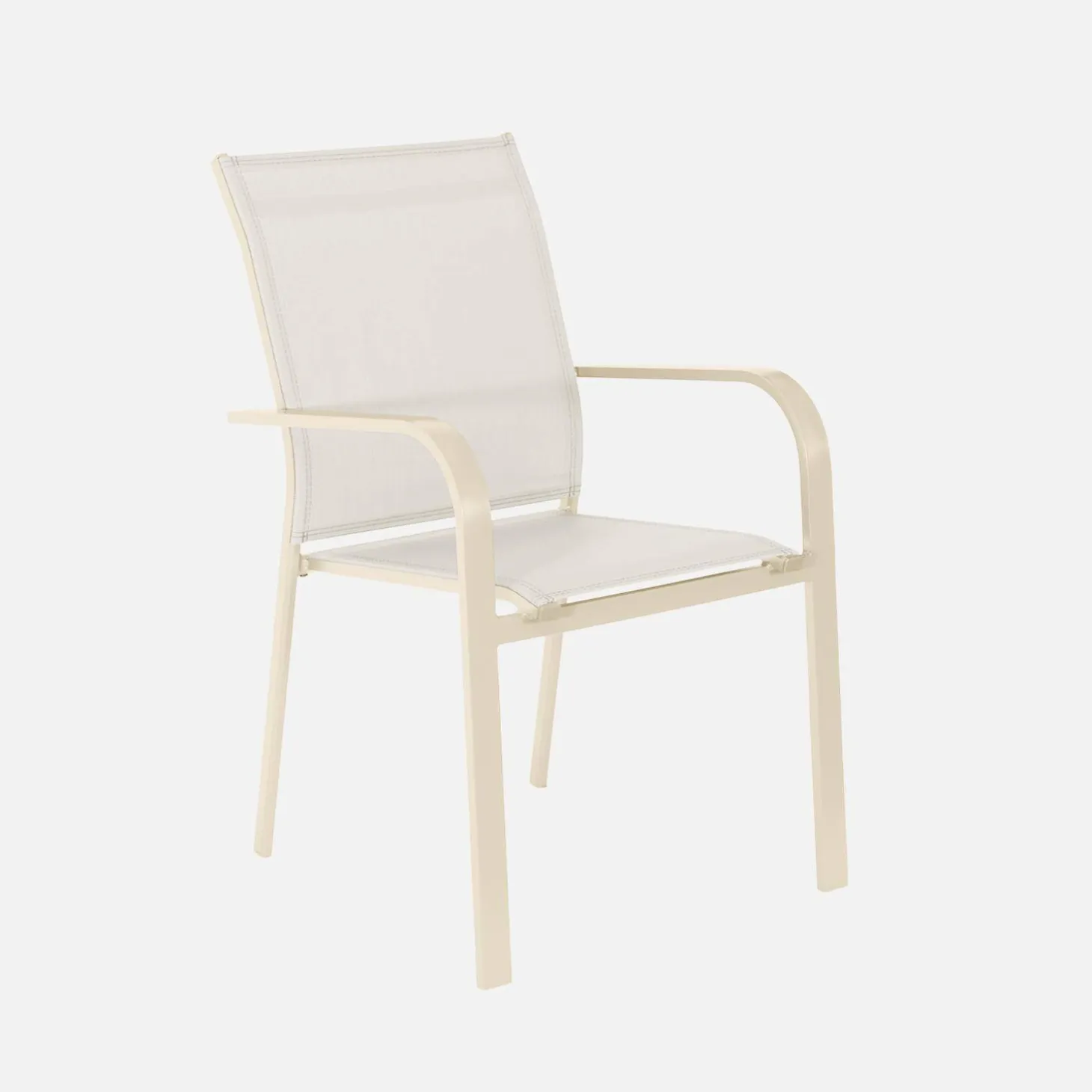 Ronde aluminium tuintafel en 6 stoelen