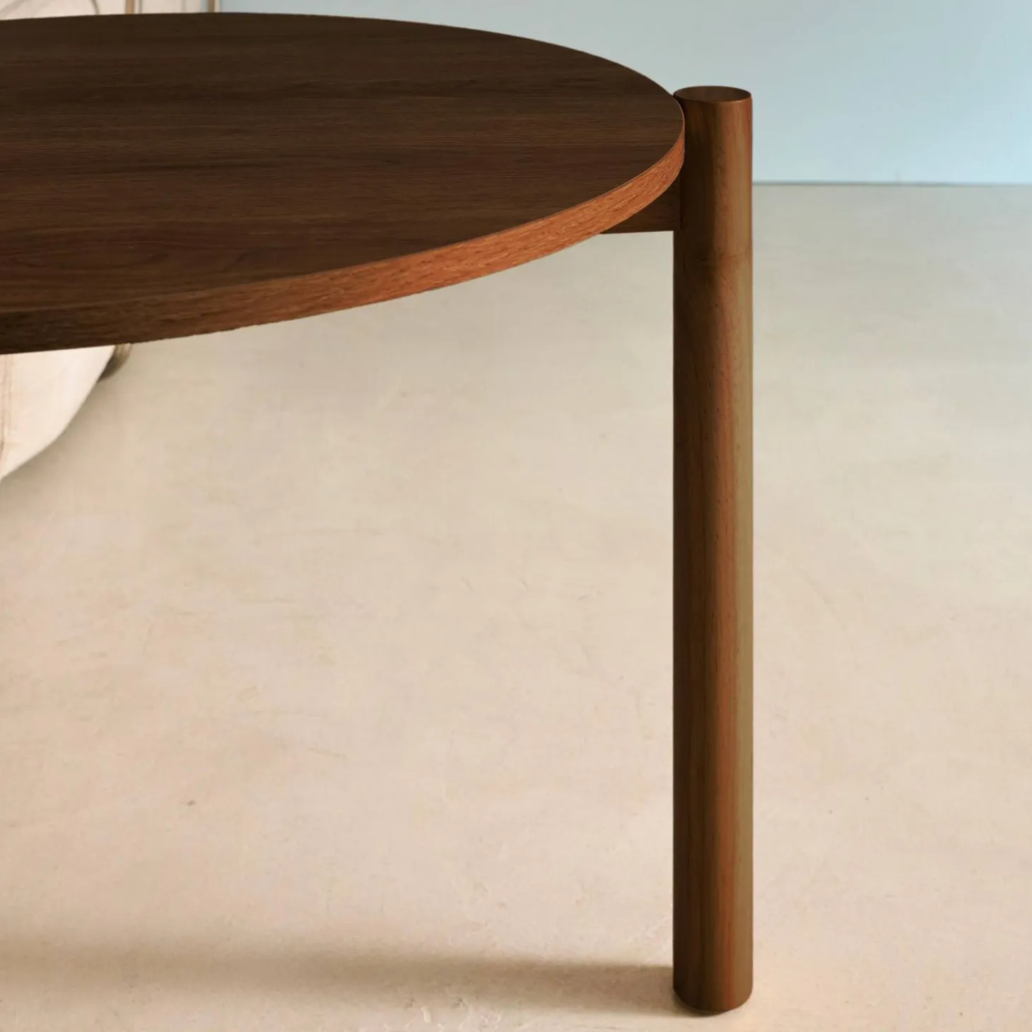 2 ronde bijzettafels, salontafel, houteffect