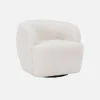 Ronde draaifauteuil in boucléstof, B 79,5 x D 77,5 x H 67cm