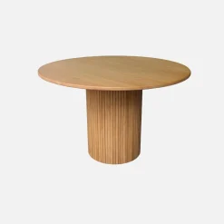Ronde eettafel van rubberhout en eikenfineer 4 plaatsen