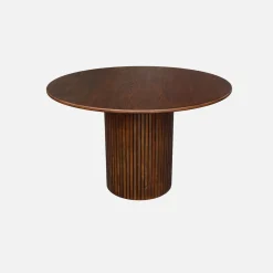 Ronde eettafel van rubberhout en eikenfineer 4 plaatsen