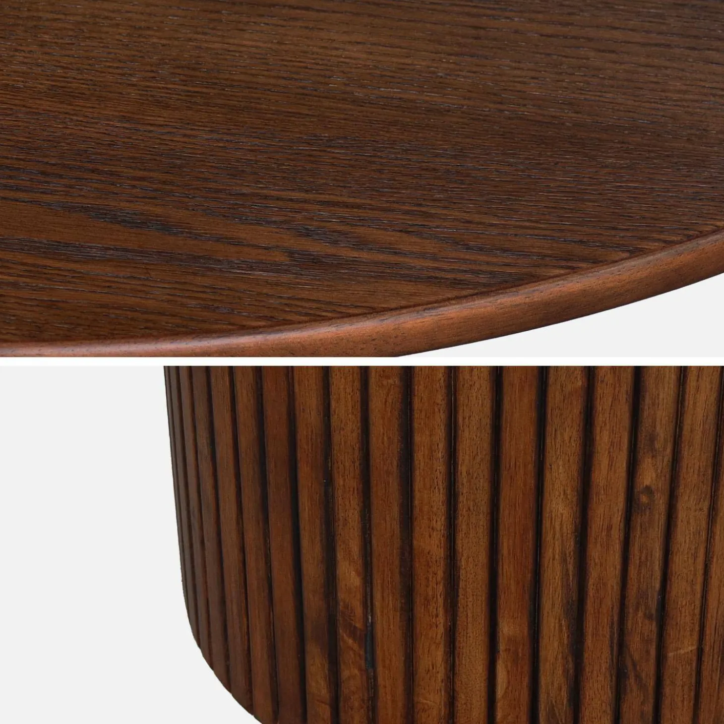 Ronde eettafel van rubberhout en eikenfineer 4 plaatsen