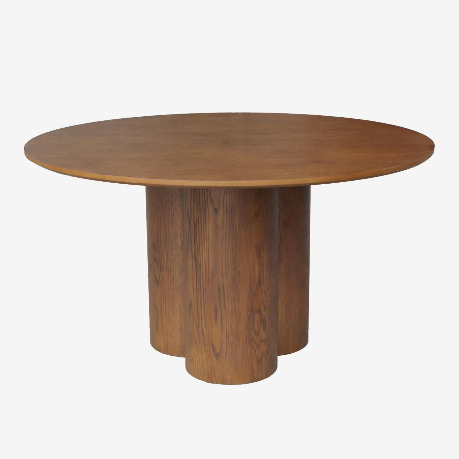 Ronde eettafel van rubberhout en eikenfineer voor 4 personen