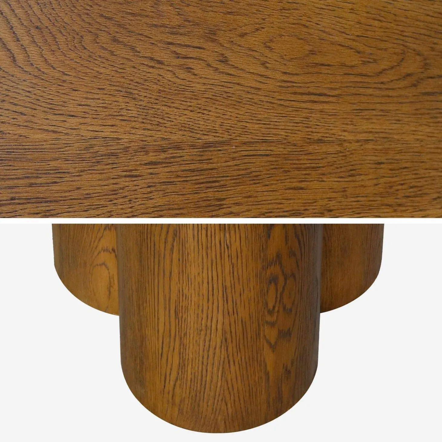 Ronde eettafel van rubberhout en eikenfineer voor 4 personen