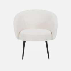 Ronde fauteuil in boucléstof, B 74 x D 72 x H 80,5cm