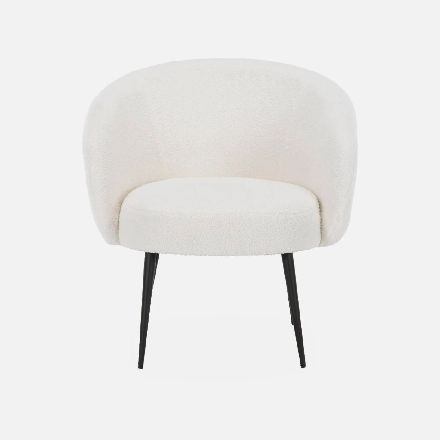 Ronde fauteuil in boucléstof, B 74 x D 72 x H 80,5cm