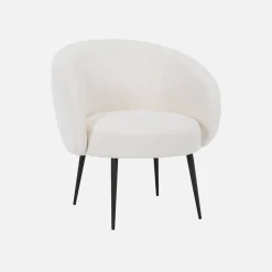 Ronde fauteuil in boucléstof, B 74 x D 72 x H 80,5cm