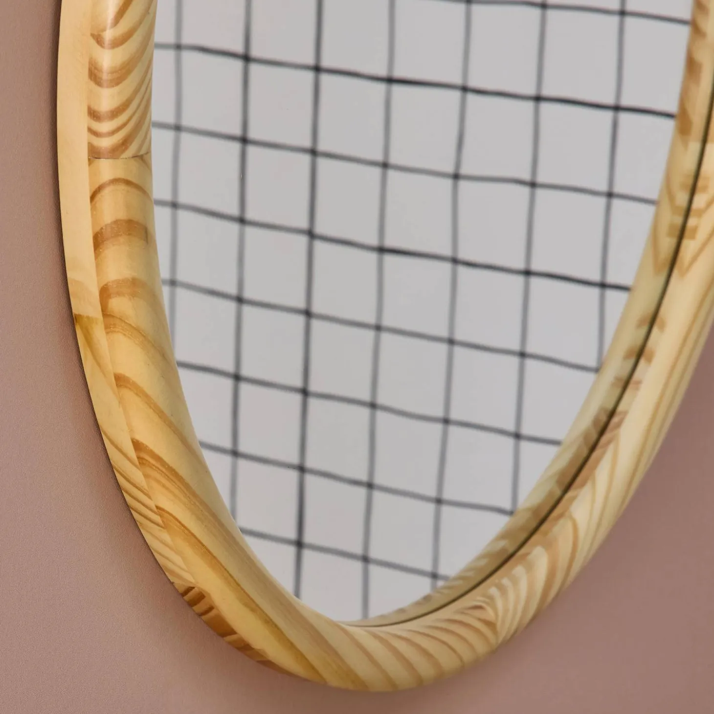 Ronde houten spiegel Ø60cm