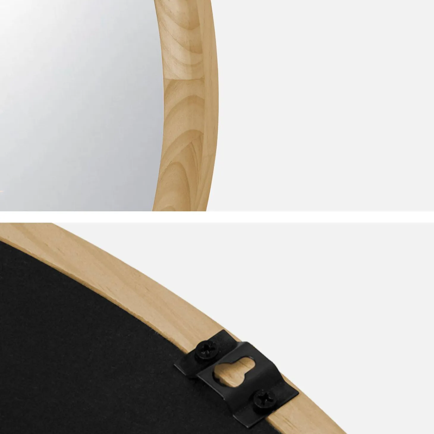 Ronde houten spiegel Ø60cm