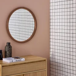 Ronde houten spiegel Ø60cm