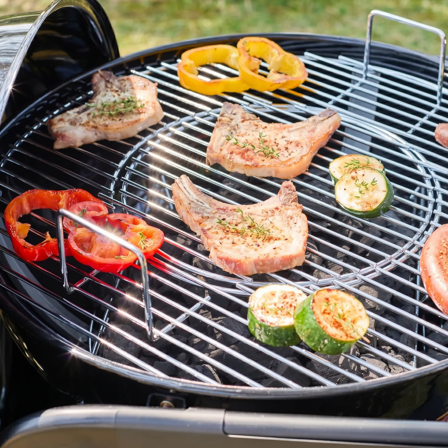 Ronde houtskoolbarbecue Ø53cm met kar staal