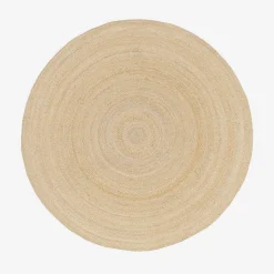 Ronde jute binnentapijt, natuurlijk