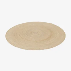 Ronde jute binnentapijt, natuurlijk