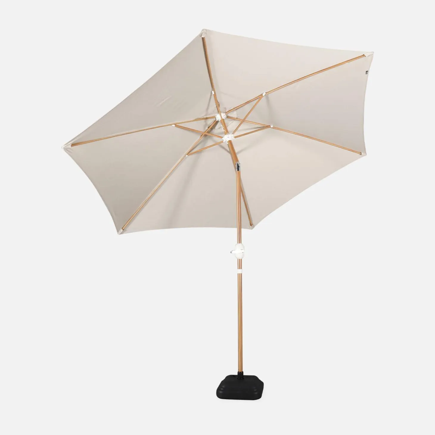 Ronde parasol 3m centrale mast met houteffect