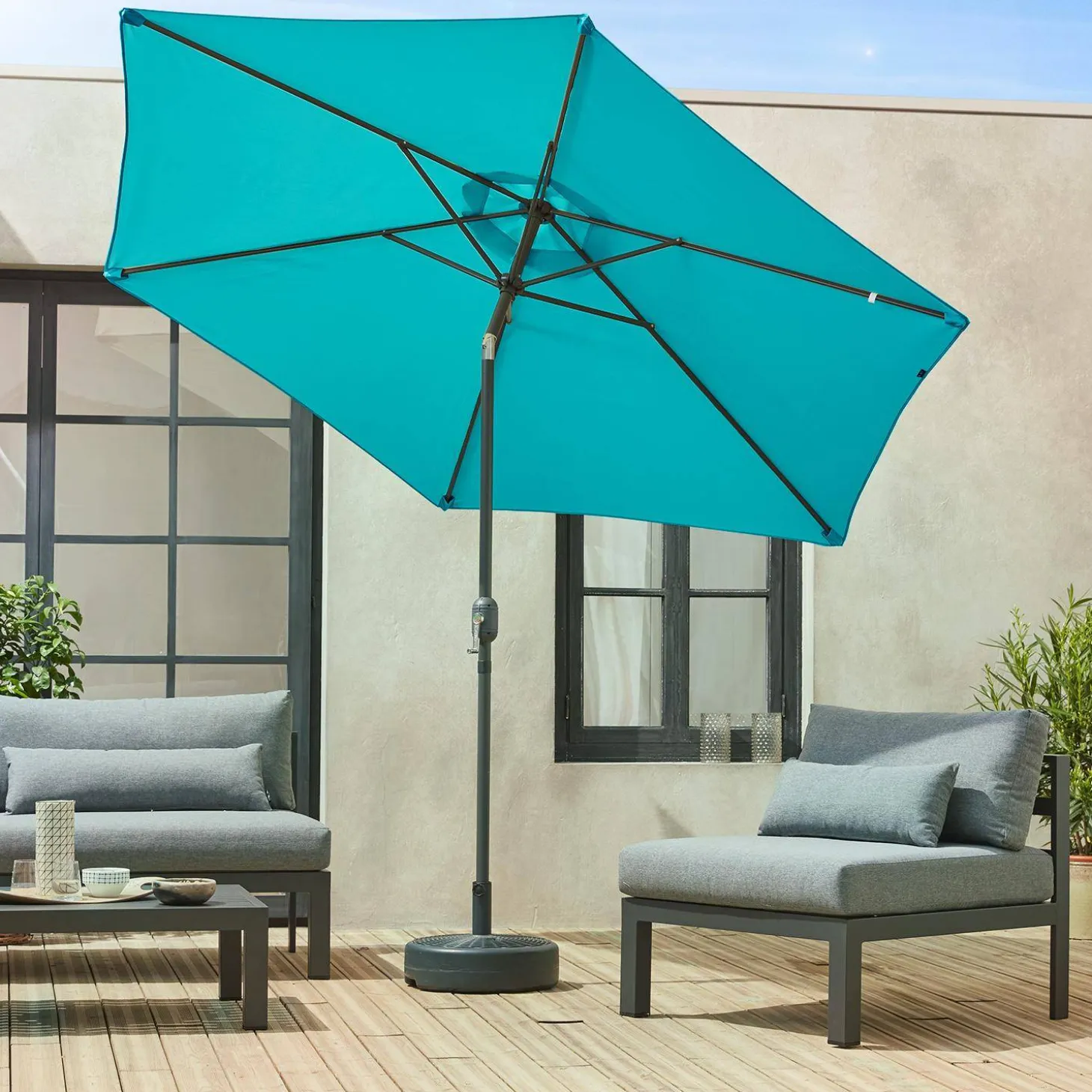 Ronde parasol 3m met centrale mast