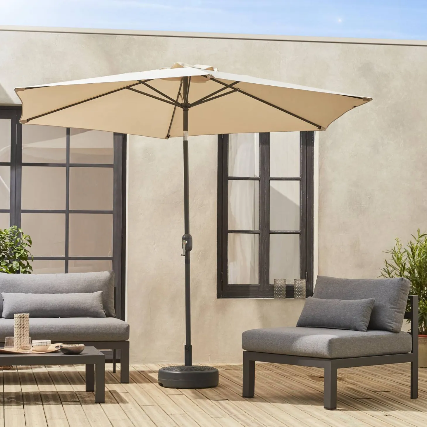 Ronde parasol 3m met centrale mast