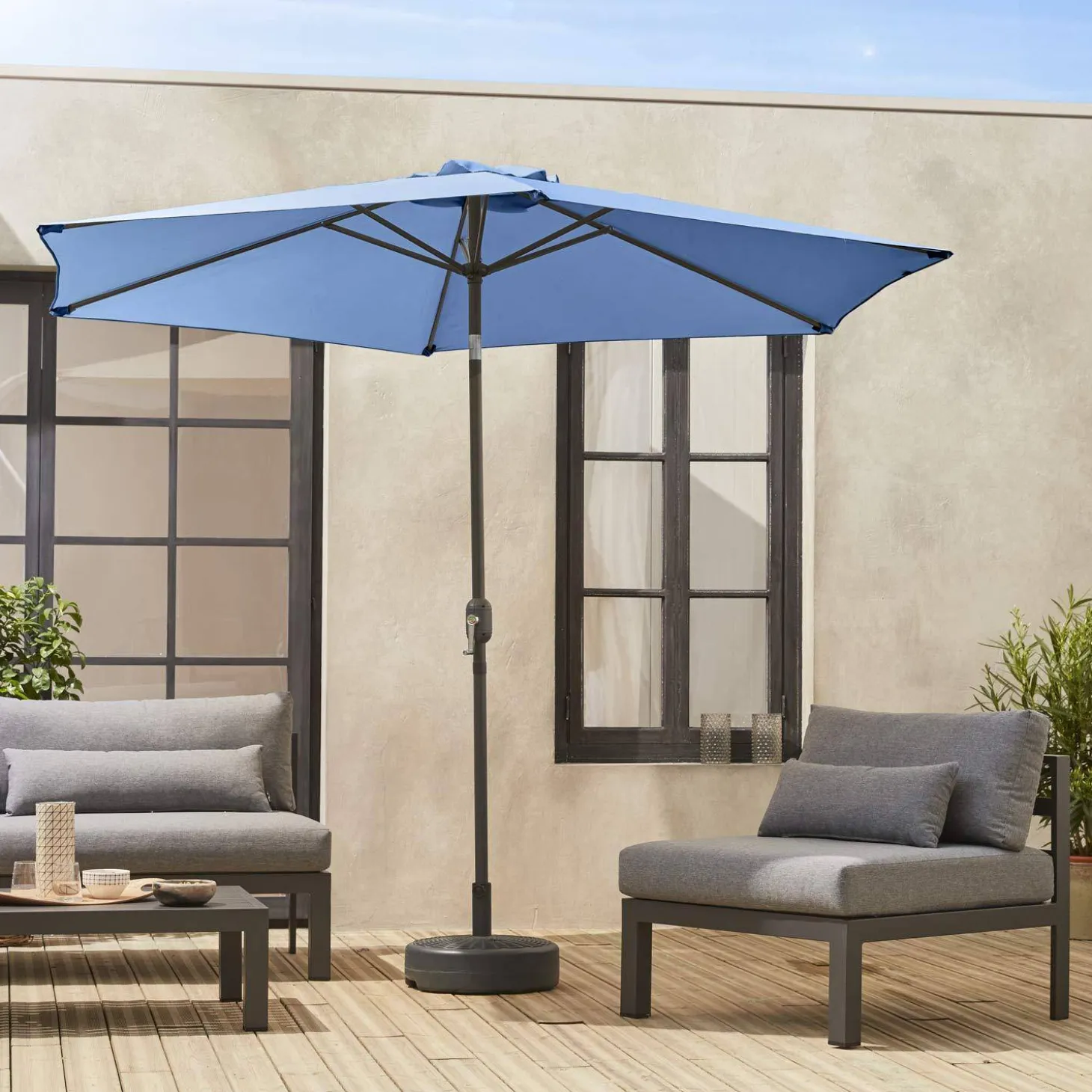 Ronde parasol 3m met centrale mast