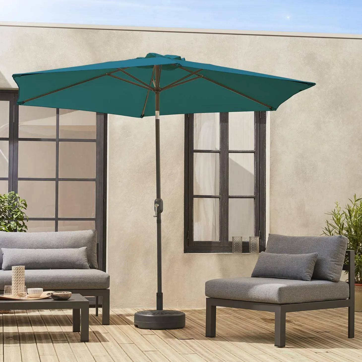 Ronde parasol 3m met centrale mast