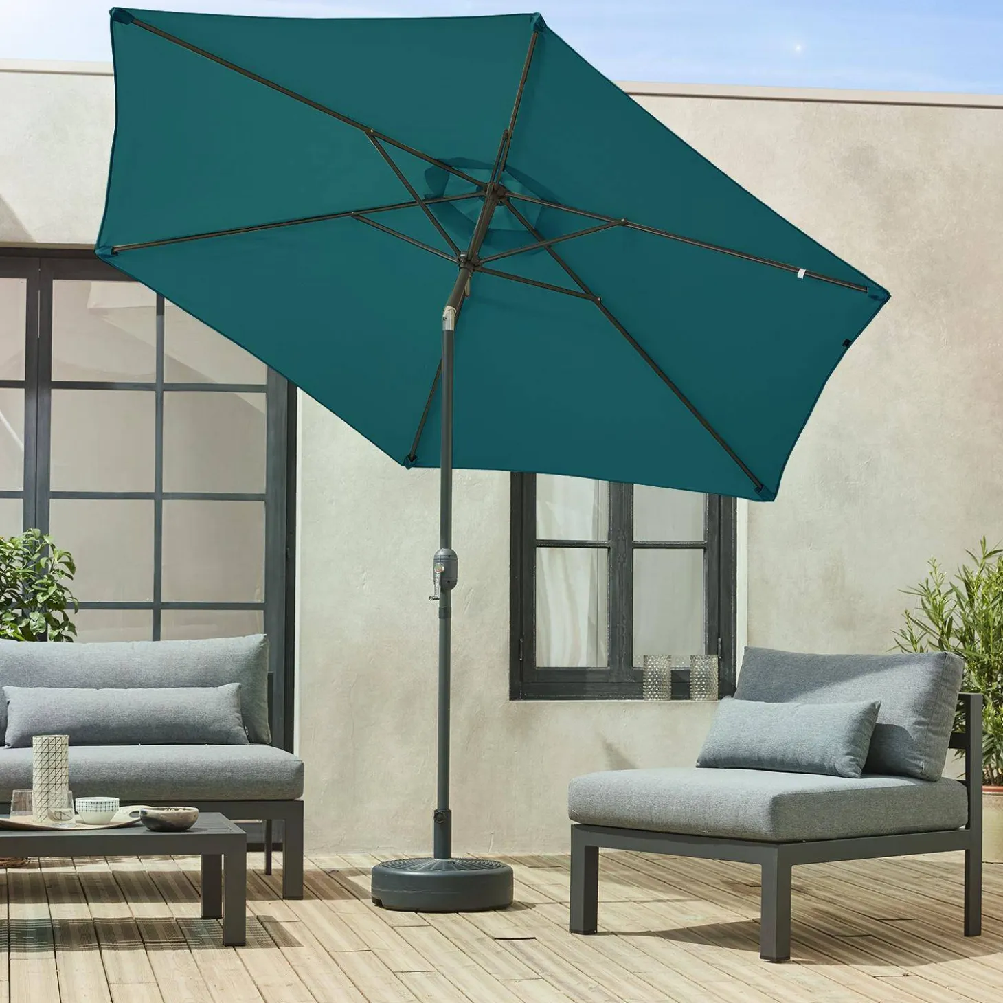 Ronde parasol 3m met centrale mast