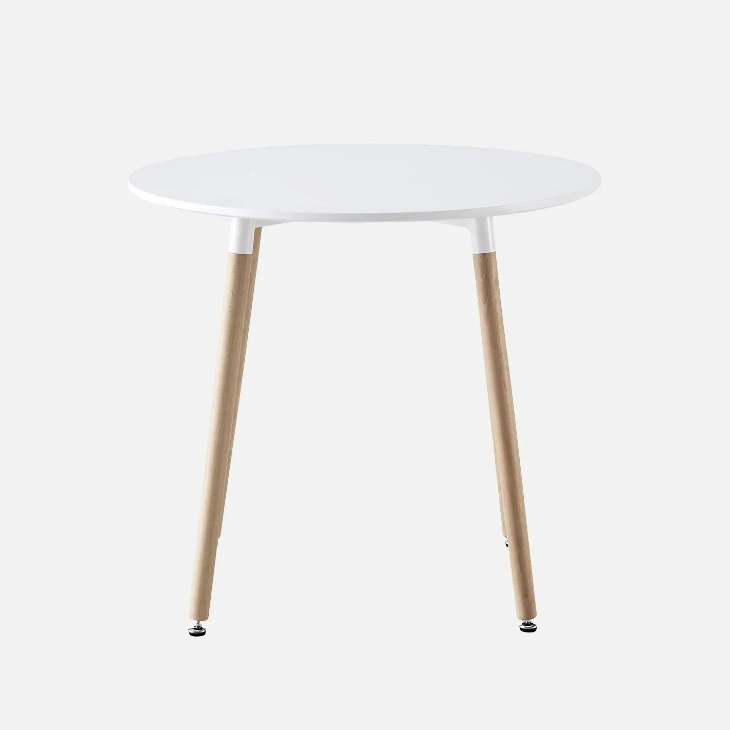 Ronde Scandinavische eettafel in hout, 2 stoelen