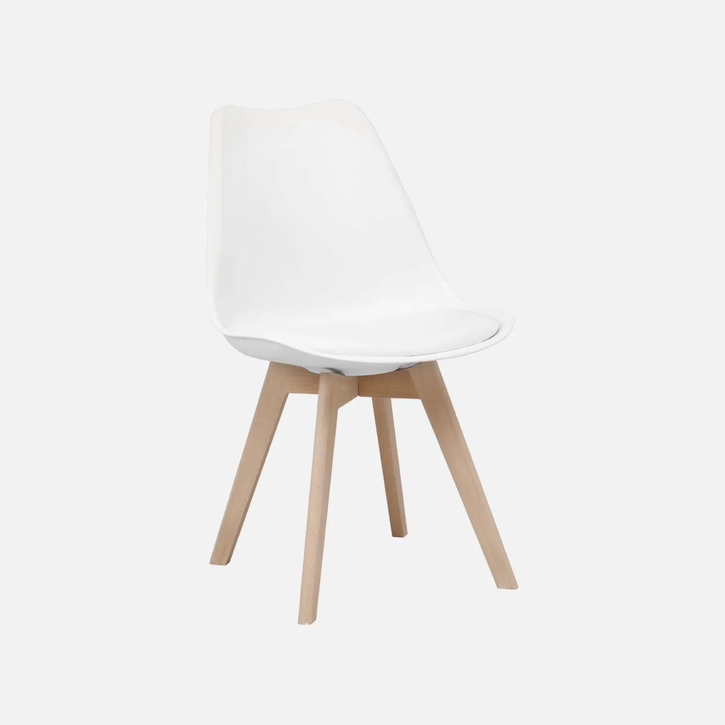 Ronde Scandinavische eettafel in hout, 2 stoelen