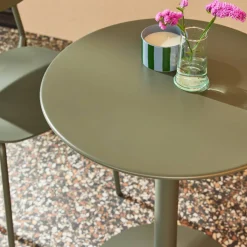 Ronde tuintafel + 2 stoelen staal