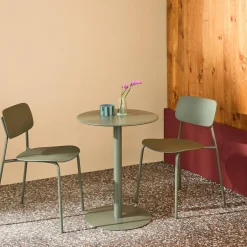 Ronde tuintafel + 2 stoelen staal