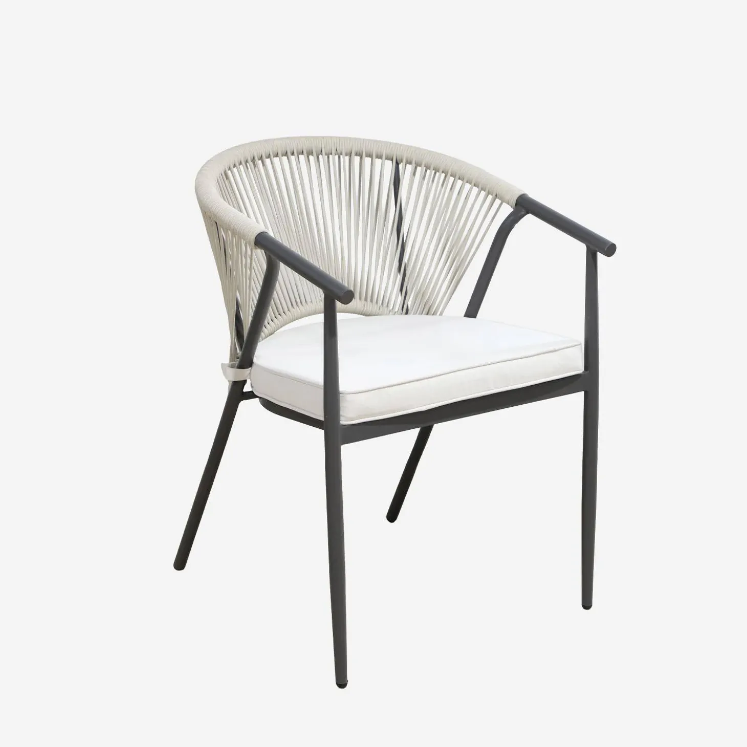 Ronde tuintafel van aluminium en glas met 6 stoelen