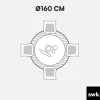 Rond vloerkleed voor binnen Ø160cm crèmekleurig