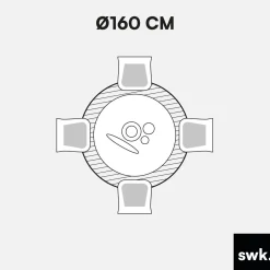 Rond vloerkleed voor binnen Ø160cm crèmekleurig