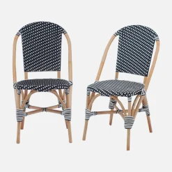 Rotan en poly rotan bistrostoel (set van 2)
