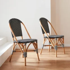 Rotan en poly rotan bistrostoel (set van 2)