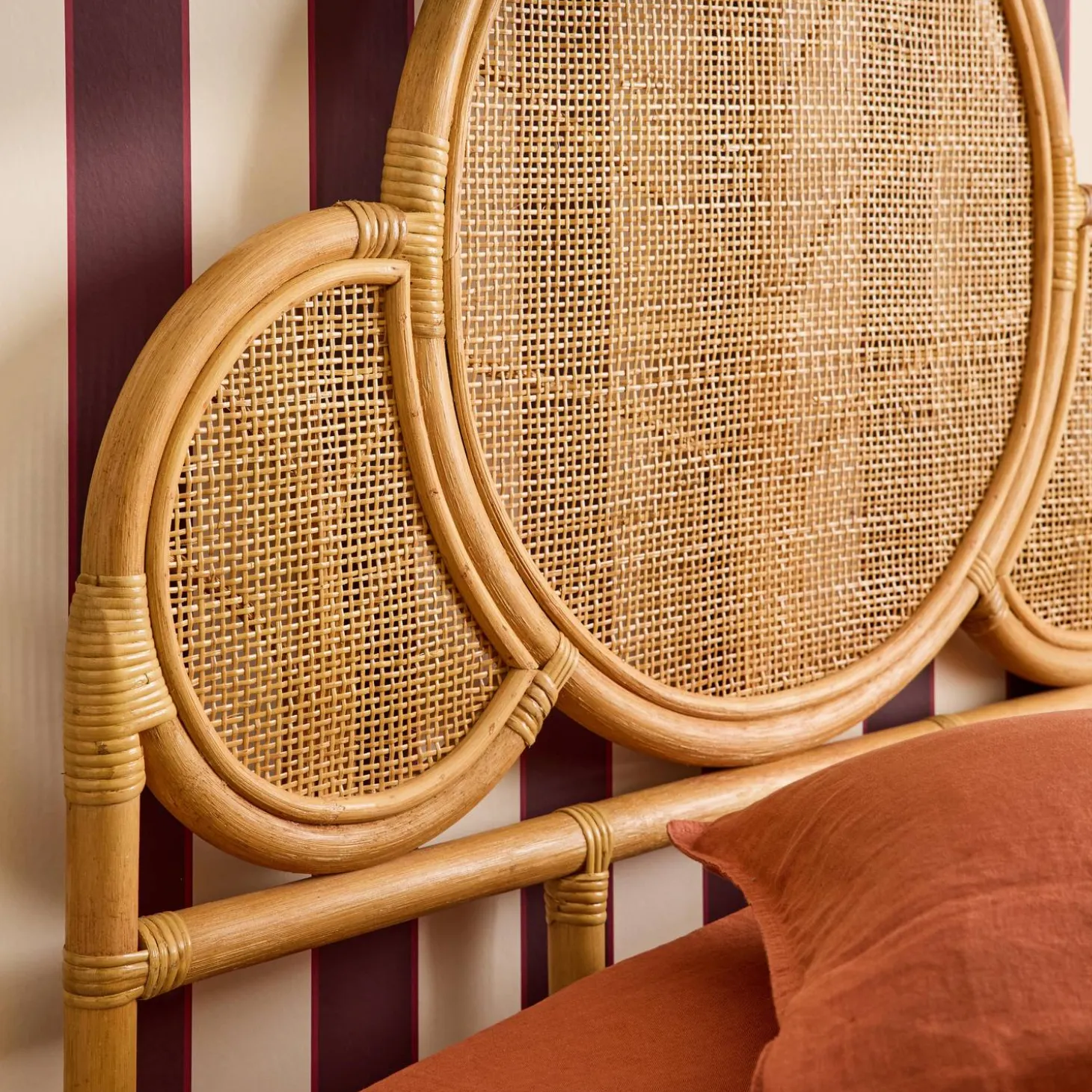 Rotan hoofdbord kinderkamer 90x100cm