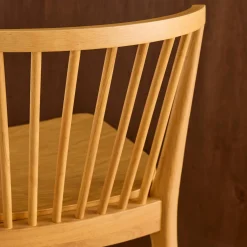 Rubberhouten barstoel met spijlen (set van 2)