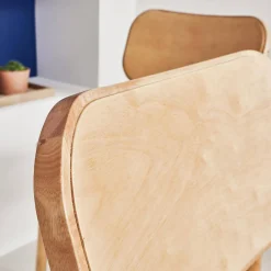 Rubberhouten stoelen, set van 2