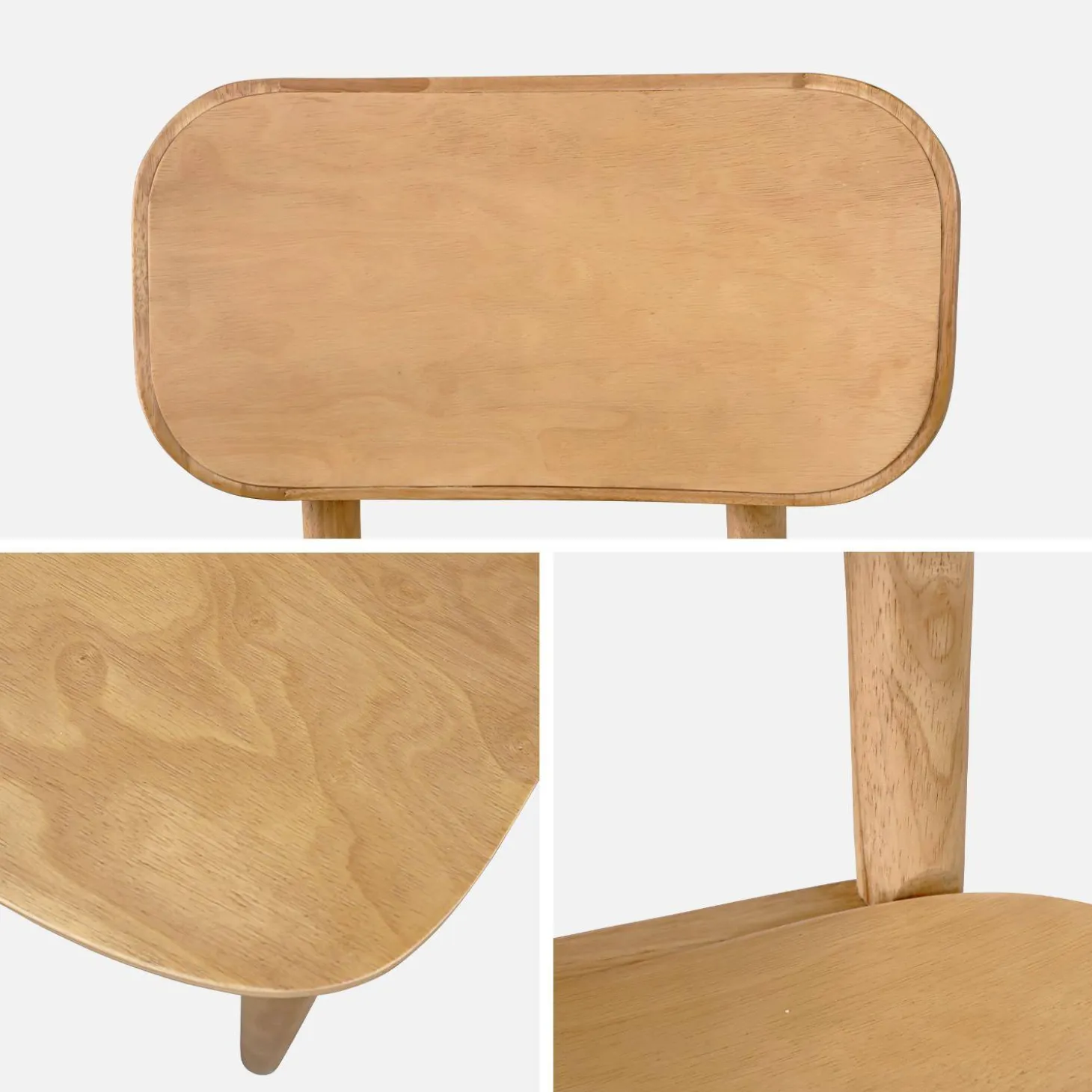 Rubberhouten stoelen, set van 2