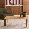Salontafel houtdecor met visgraateffect blad rechthoekig vintage