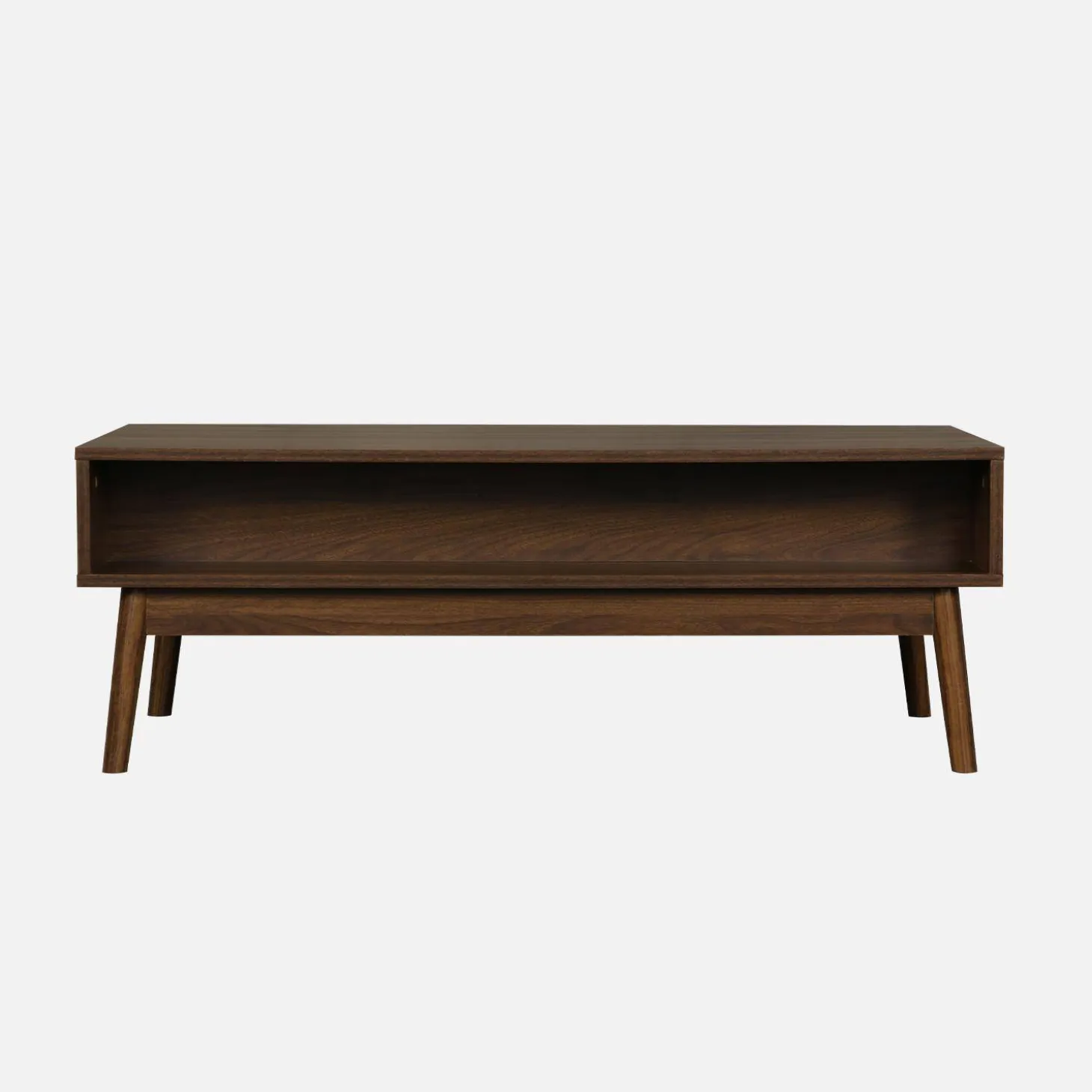 Salontafel in walnootkleurig hout, linear, L 110 x B 59 x H 39cm