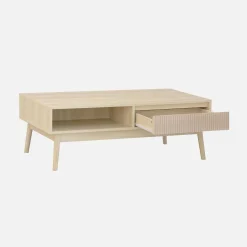 Salontafel in walnootkleurig hout, linear, L 110 x B 59 x H 39cm