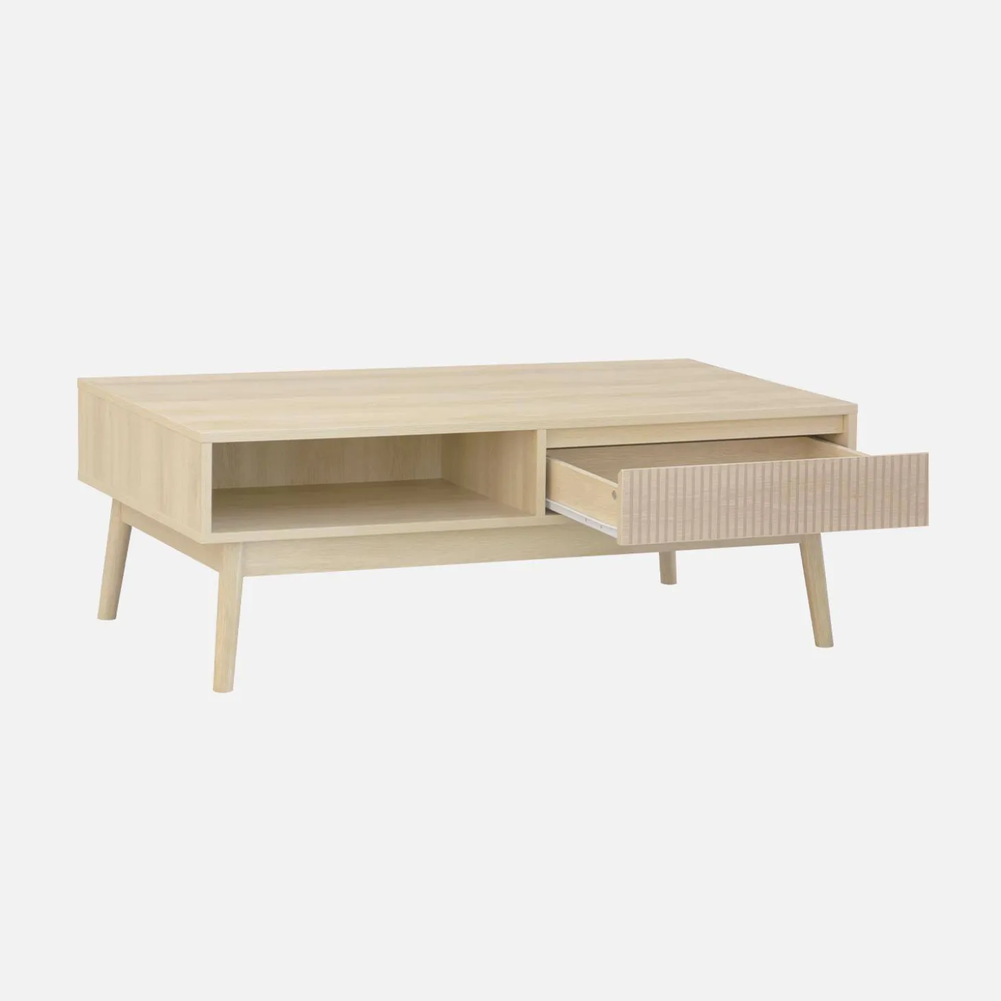 Salontafel in walnootkleurig hout, linear, L 110 x B 59 x H 39cm