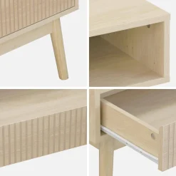 Salontafel in walnootkleurig hout, linear, L 110 x B 59 x H 39cm