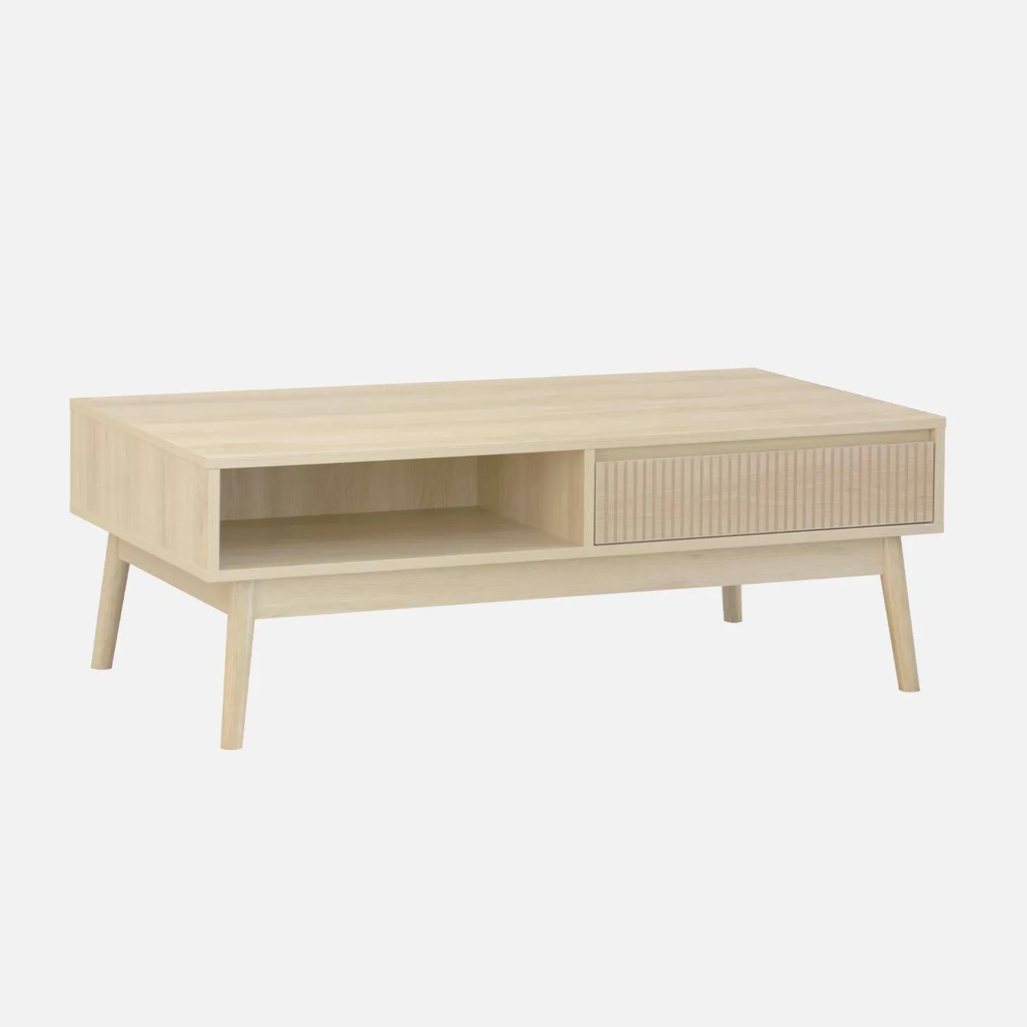 Salontafel in walnootkleurig hout, linear, L 110 x B 59 x H 39cm